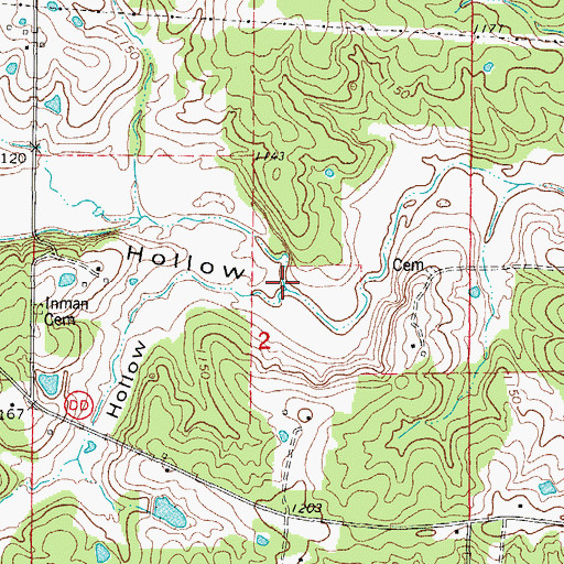 Topographic Map of Alder Hollow, MO