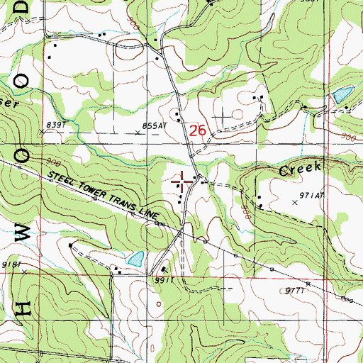 Topographic Map of Alder Springs School, MO