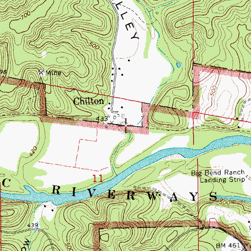 Topographic Map of Aldrich Valley, MO