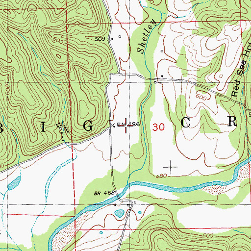 Topographic Map of Allbright School, MO