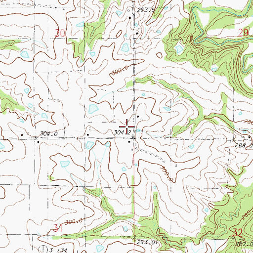 Topographic Map of Allen School (historical), MO