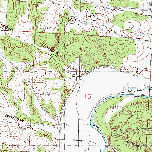 Topographic Map of Allison Hollow, MO