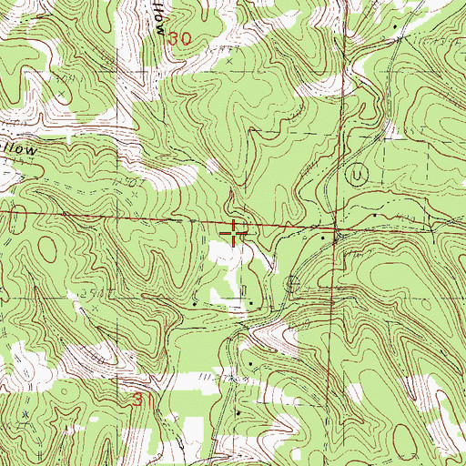 Topographic Map of Alma Hollow, MO