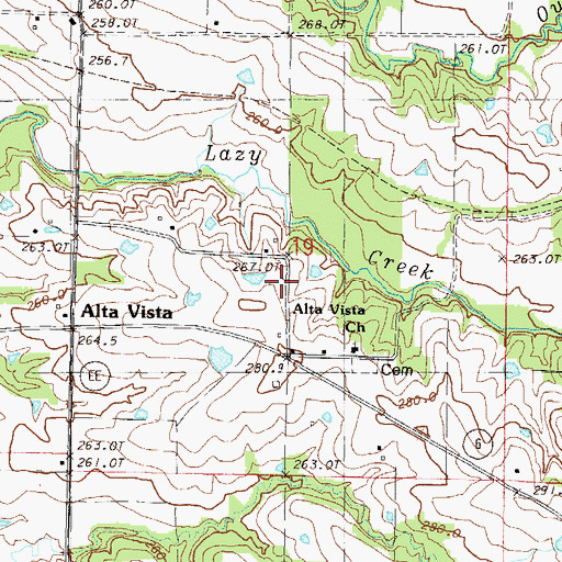 Topographic Map of Alta Vista School (historical), MO