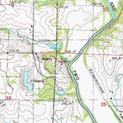 Topographic Map of Alumbaugh Cemetery, MO