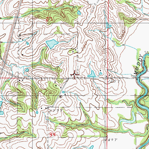 Topographic Map of Amick School (historical), MO