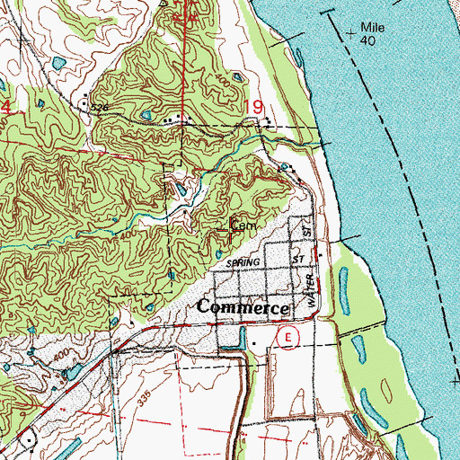 Topographic Map of Anderson Cemetery, MO
