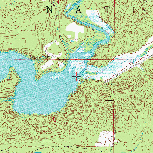 Topographic Map of Daley Creek, AR
