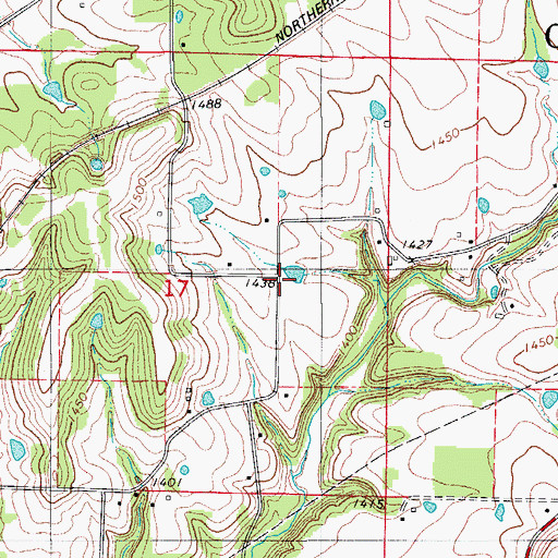Topographic Map of Anderson School (historical), MO