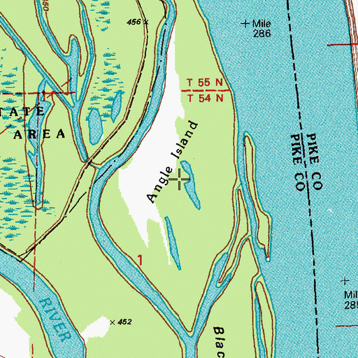 Topographic Map of Angle Island, MO