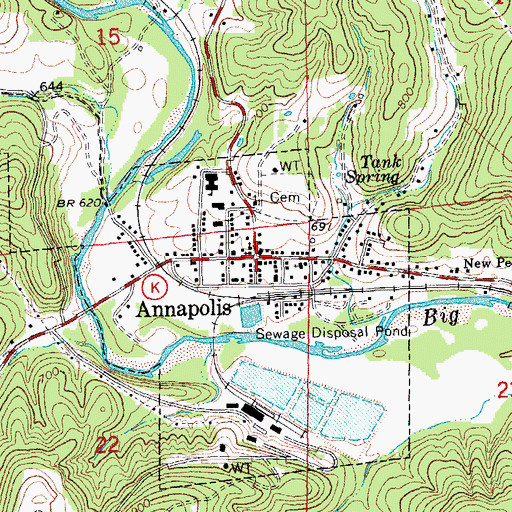 Topographic Map of Annapolis, MO