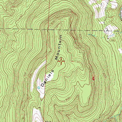 Topographic Map of Daniels Mountain, AR