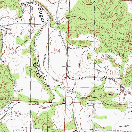 Topographic Map of Antioch Church, MO