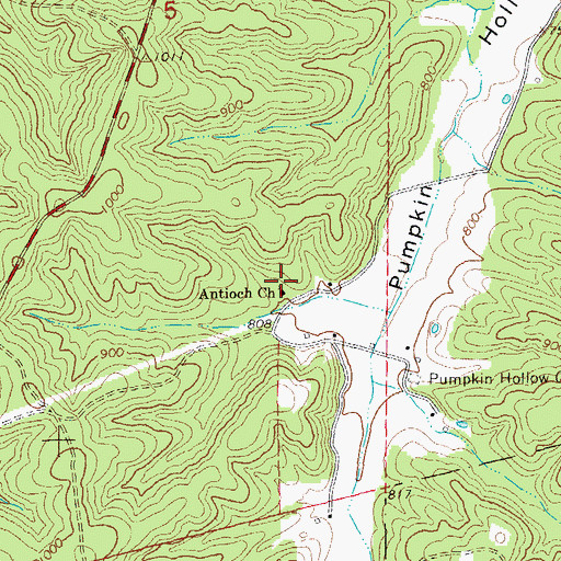 Topographic Map of Antioch Church, MO