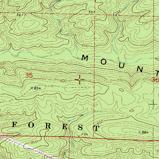 Topographic Map of Danville Mountain, AR