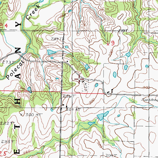 Topographic Map of Antioch Church, MO