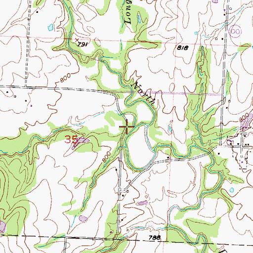 Topographic Map of Antioch Creek, MO