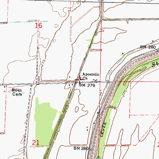 Topographic Map of Apostolic Church, MO