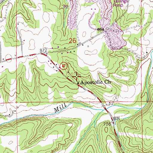 Topographic Map of Apostolic Church of Jesus Christ, MO