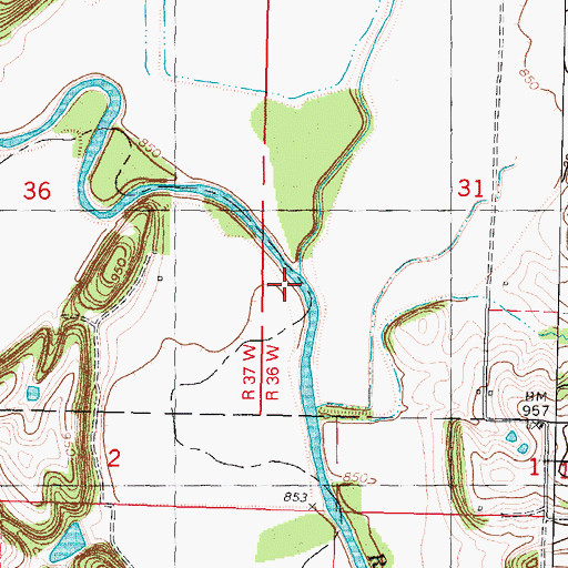 Topographic Map of Arapahoe Creek, MO