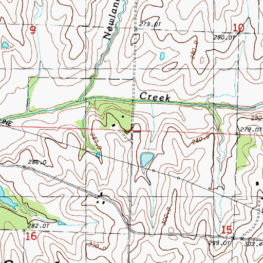 Topographic Map of Arapahoe School (historical), MO