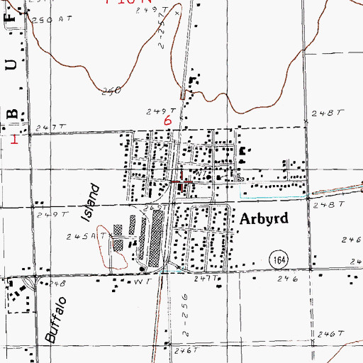 Topographic Map of Arbyrd, MO