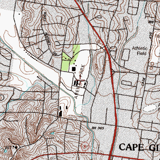 Topographic Map of Arena Park, MO