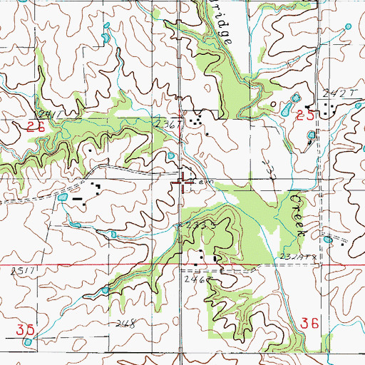Topographic Map of Arkadelphia Cemetery, MO