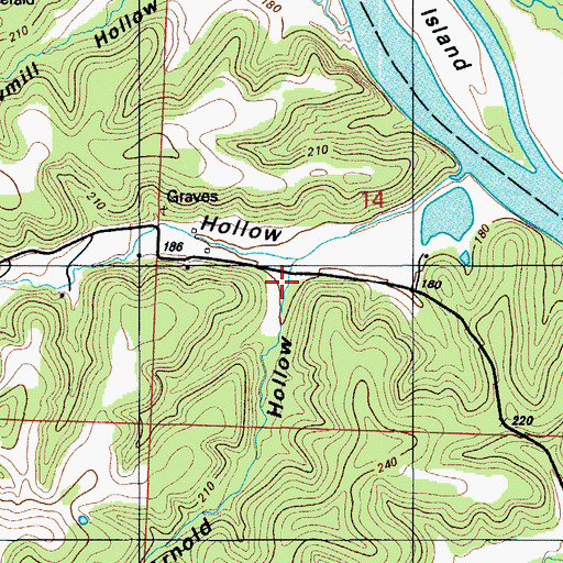 Topographic Map of Arnold Hollow, MO