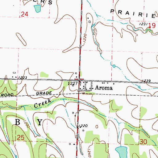 Topographic Map of Aroma, MO