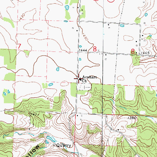 Topographic Map of Arnhart Church, MO