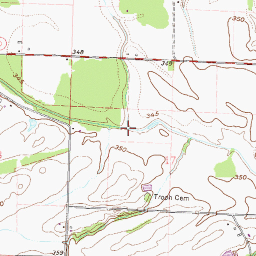 Topographic Map of Ash Slough, MO