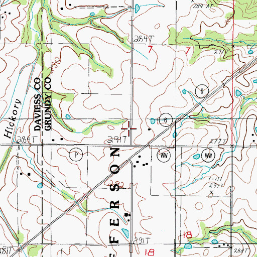 Topographic Map of Ashbrook Chapel (historical), MO