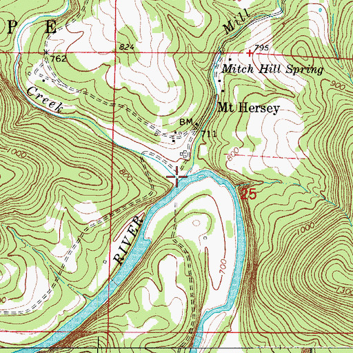 Topographic Map of Davis Creek, AR