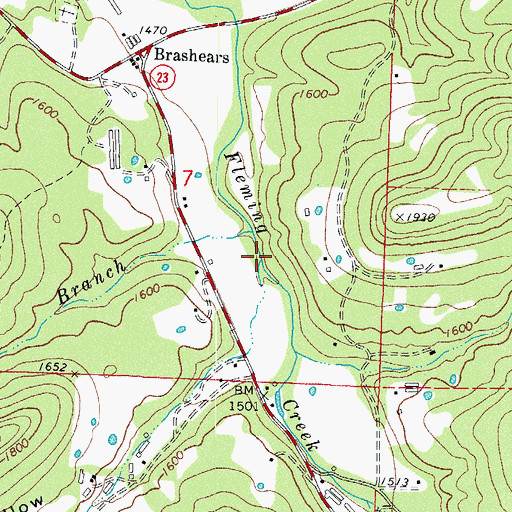 Topographic Map of Davis Hollow, AR