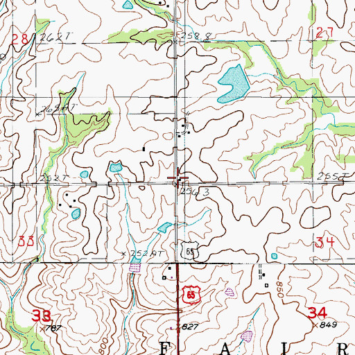 Topographic Map of Asper School (historical), MO