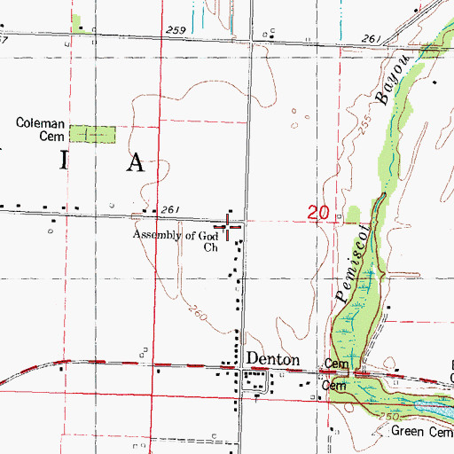 Topographic Map of Assembly of God Church, MO
