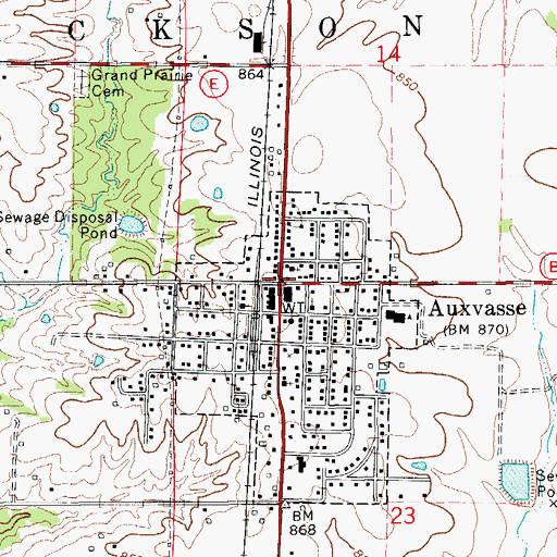 Topographic Map of Auxvasse, MO