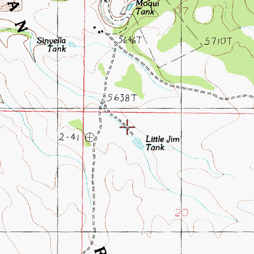 Topographic Map of Little Jim Tank, AZ