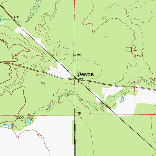 Topographic Map of Deane, AR