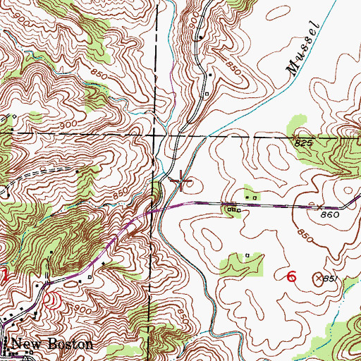 Topographic Map of Badger Creek, MO