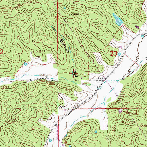 Topographic Map of Bahda Hollow, MO