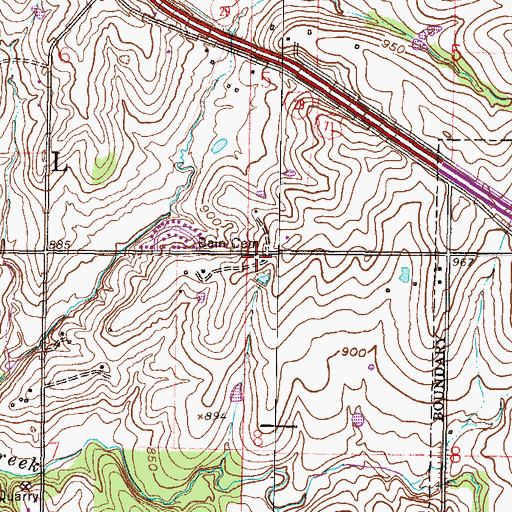 Topographic Map of Bain Cemetery, MO