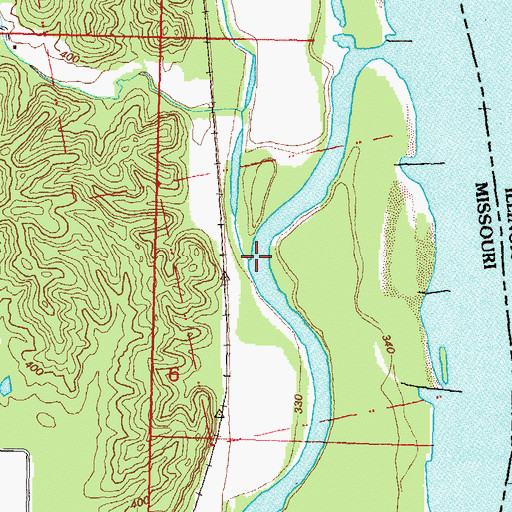 Topographic Map of Bainbridge Creek, MO