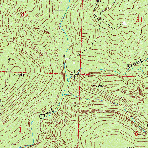 Topographic Map of Deep Hollow, AR
