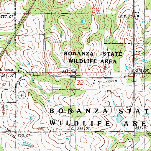 Topographic Map of Baker Hill School (historical), MO