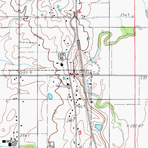 Topographic Map of Baker School, MO