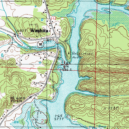 Topographic Map of Deer Creek, AR