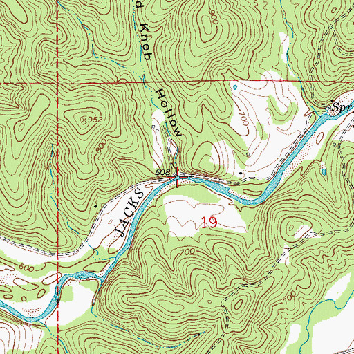 Topographic Map of Bald Knob Hollow, MO
