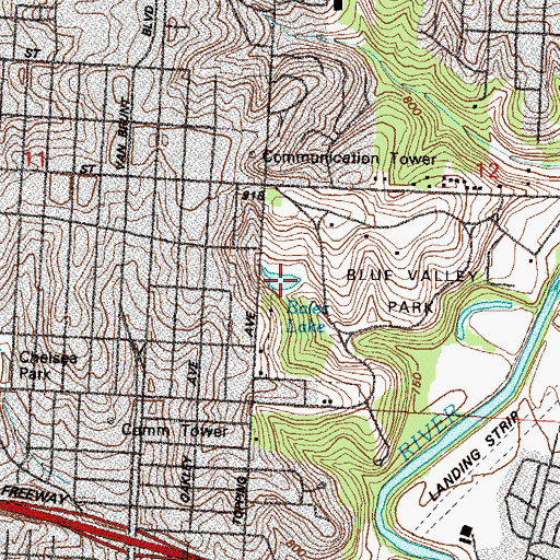 Topographic Map of Bales Lake, MO